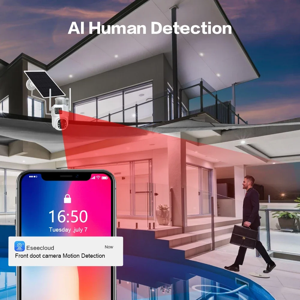 4K 8MP Dual Lens Wifi Solar CC - Home Security Panel recension och pris