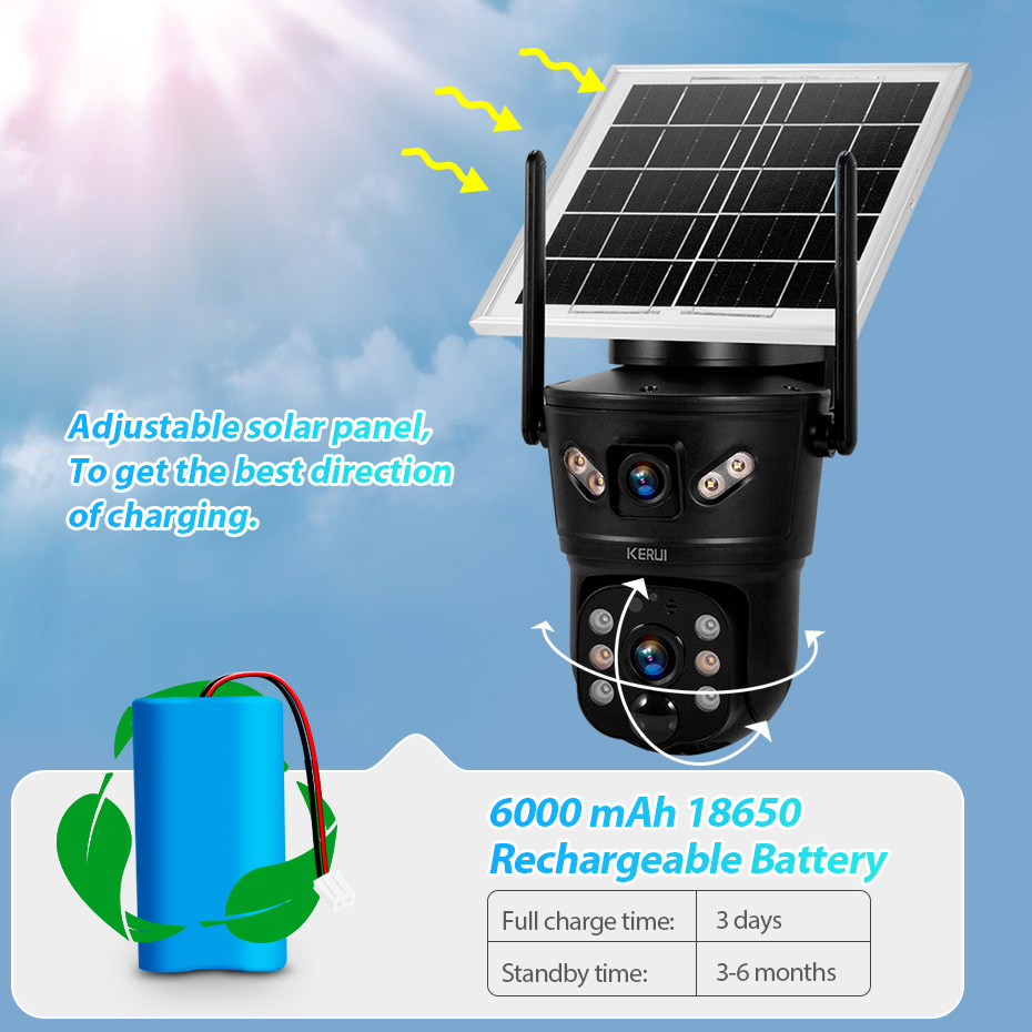KERUI 6MP 4G SIM WiFi Solar Ca - Home Security Panel recension och pris