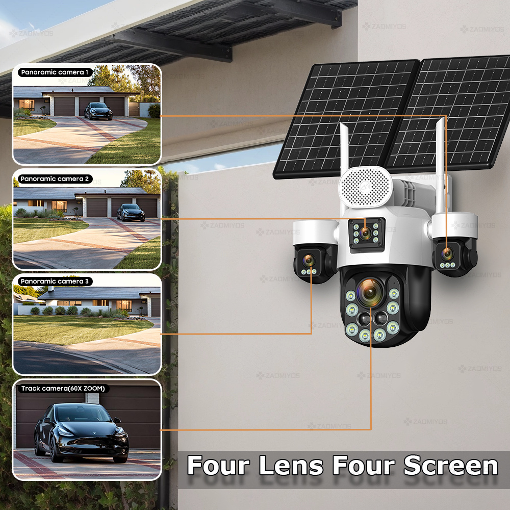 4 Lens Outdoor 360° Surveillan - Home Security Diy recension och pris