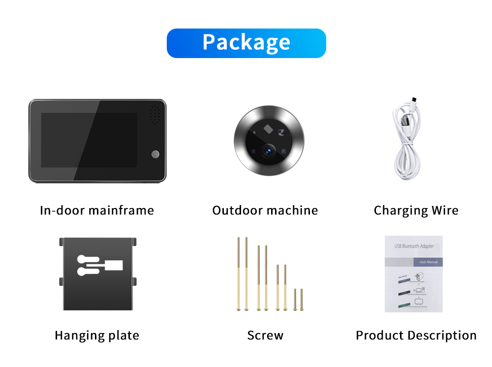 4.3inch Tuya Smartlife WiFi Do - Home Security Doorbell Camera recension och pris