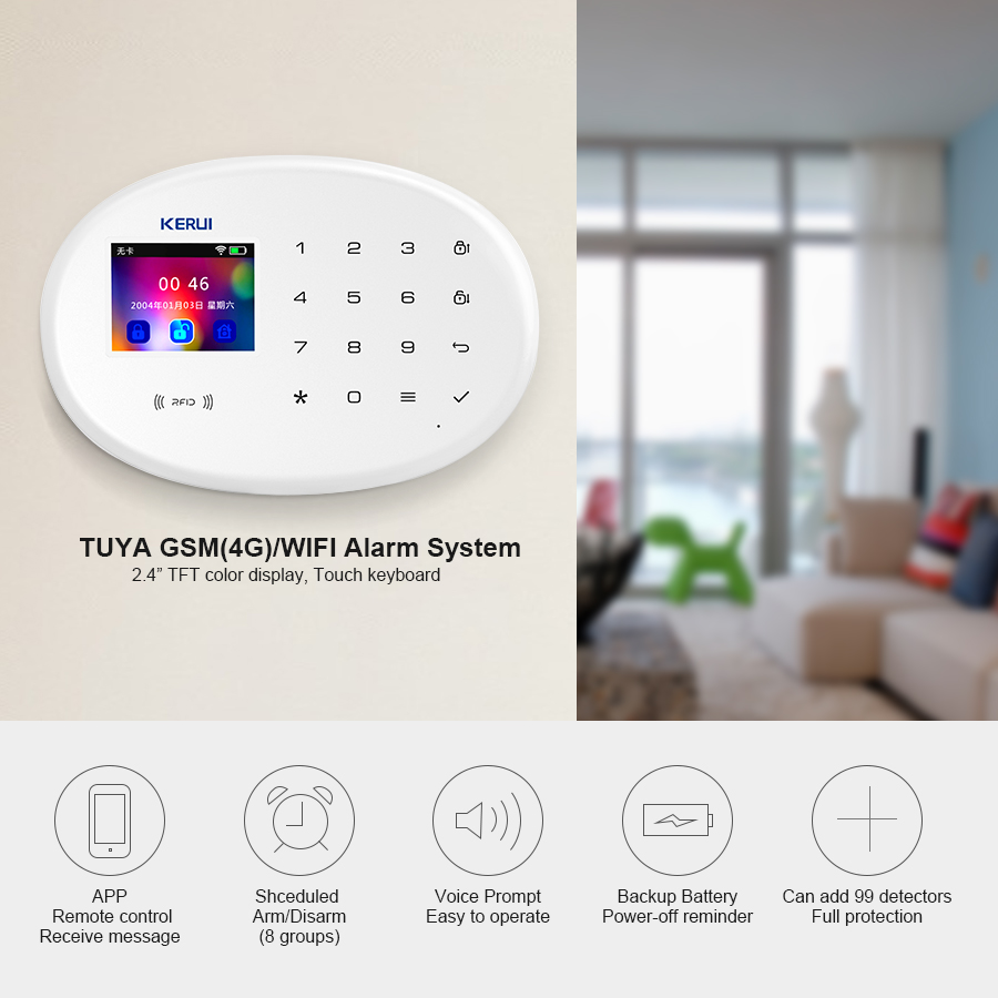 KERUI W202 WIFI GSM Alarm Syst - Sim Gsm Alarm recension och pris