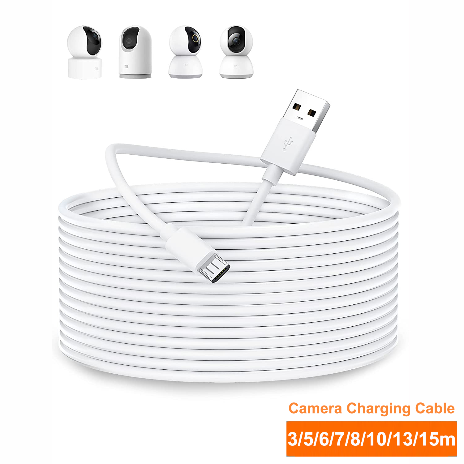3~13m Micro USB Extension Cabl - Home Security Camera Xiaomi Mi 360 recension och pris