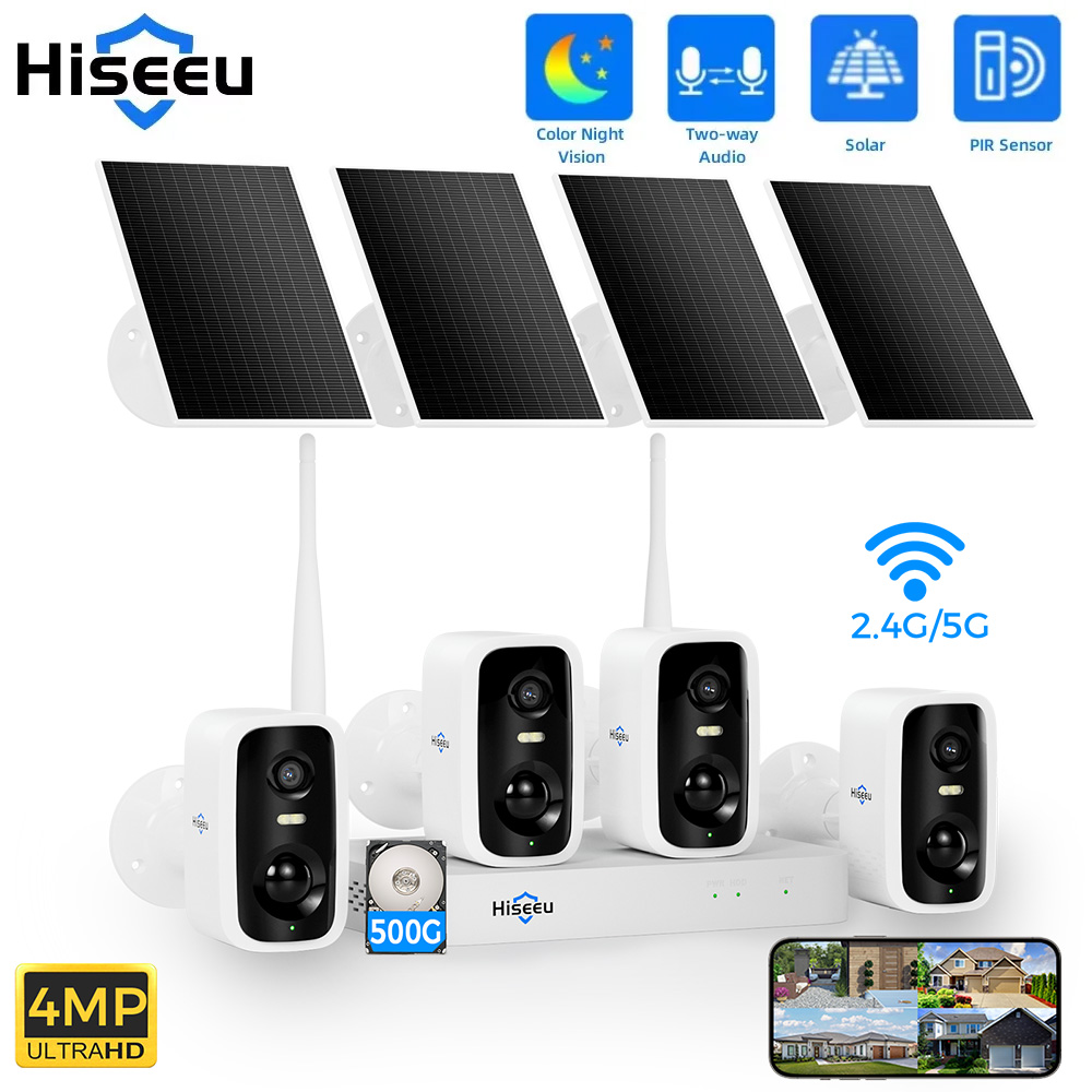 Hiseeu 10CH NVR 4MP WiFi Solar - Home Security Panel recension och pris