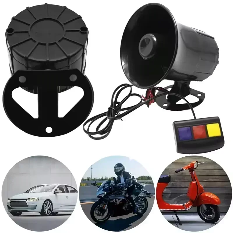 12V 3 Tone Sound Loud Car Horn - Home Security Police recension och pris