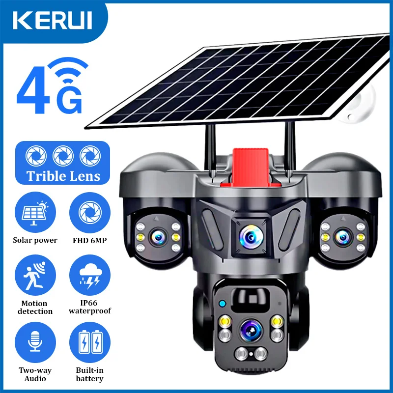 KERUI Outdoor PTZ 6MP 4G SIM W - Home Security Panel recension och pris