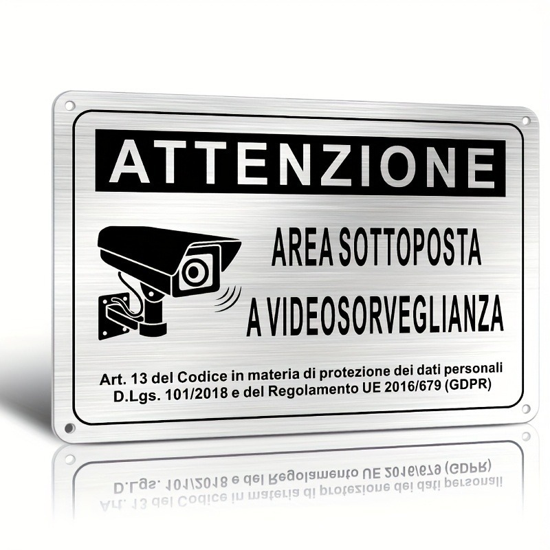 Italian Security Sign 20X30cm  - Home Security Police recension och pris