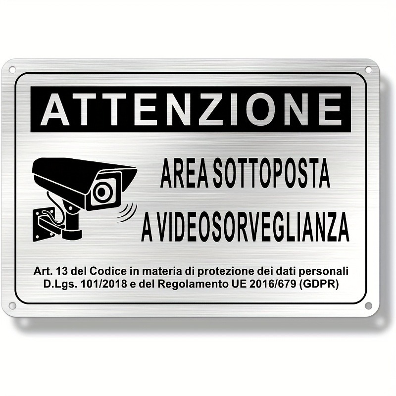 Italian Security Sign 20X30cm  - Home Security Police recension och pris